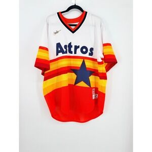 Nike Houston Astros Nolan Ryan 34 Tequila Sunrise Jersey XL Cooperstown White